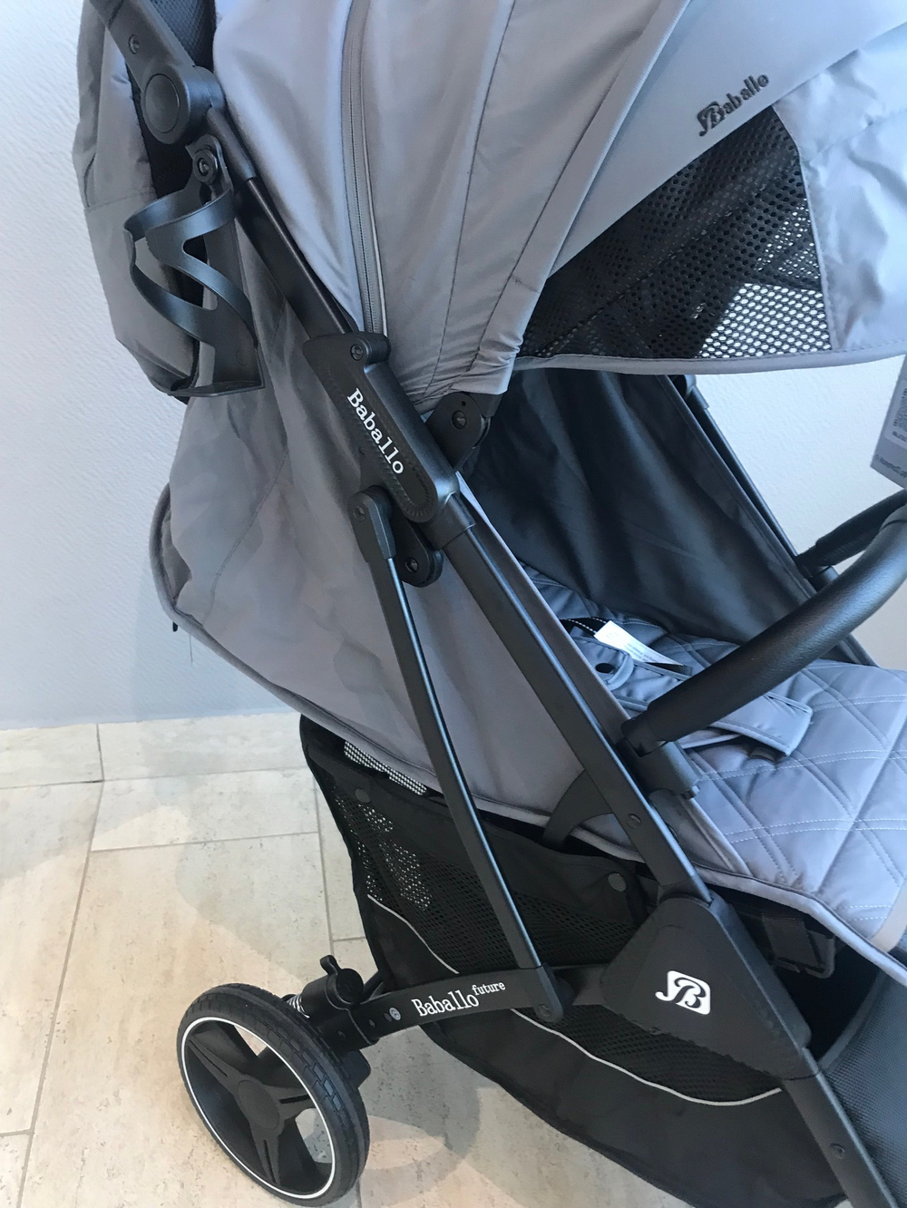 Коляска прогулочная Babalo 2024 Серый текстиль на черной раме