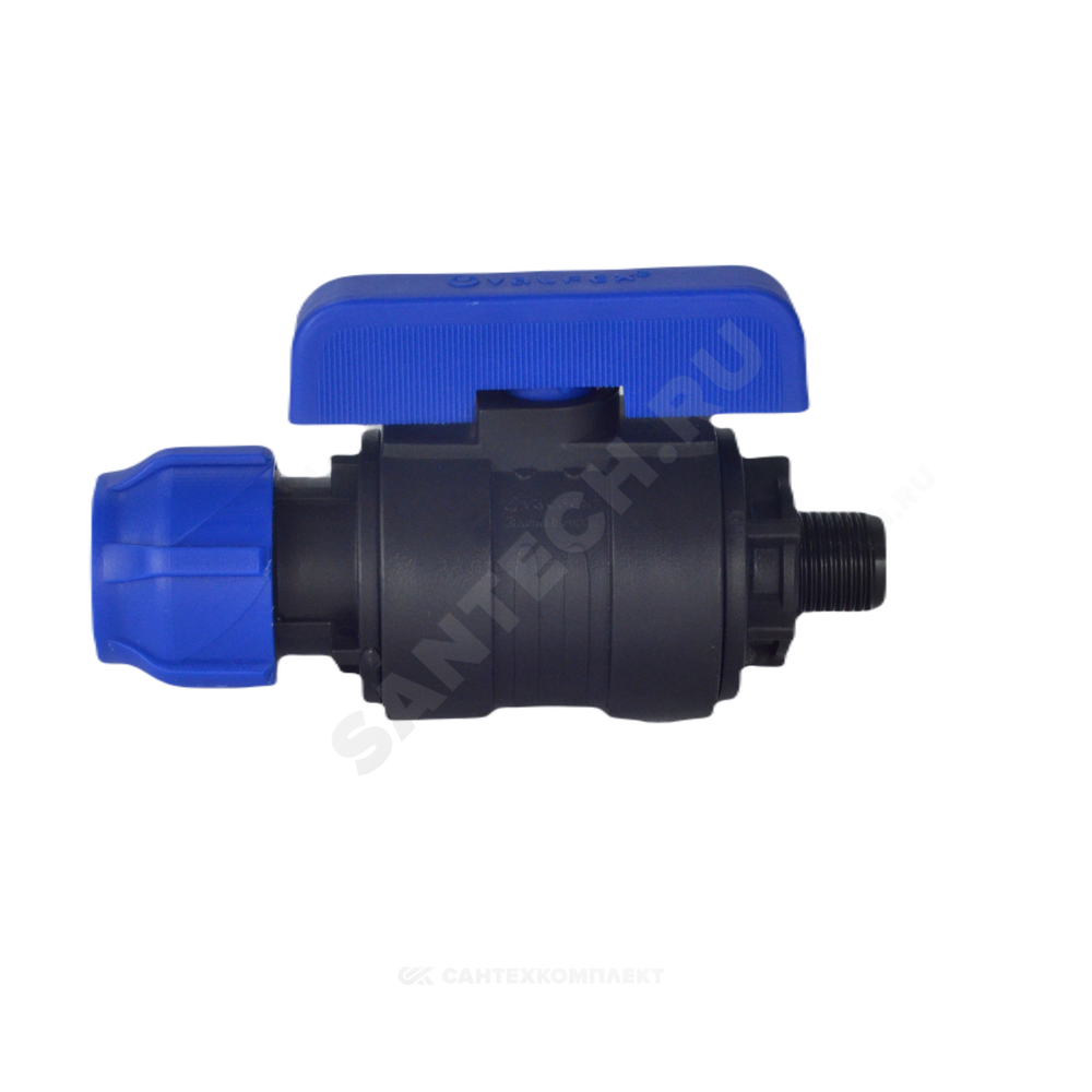 Кран шаровой компрессионный ПЭ Дн 40х1 1/4" НР Ру16 VALFEX 1210012640114