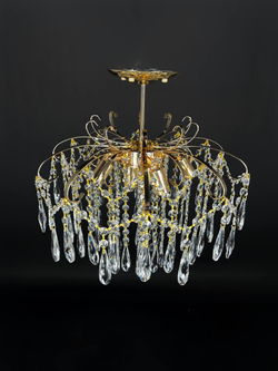 Люстра потолочная Lanbos Бриз, 7 ламп Е14, до 280 Вт, до 20 кв м, золотая