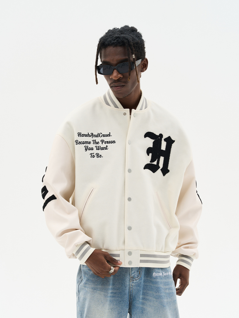 Бомбер HARSHandCRUEL "Gothic Logo" Varsity Jacket