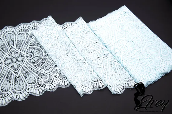 03-204 Кружево эластичное 22 см, светло-голубой