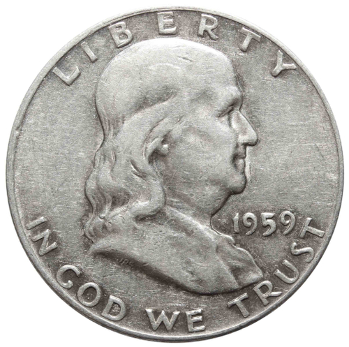 1/2 доллара 1959 год. США (D) VF-XF (Франклин)