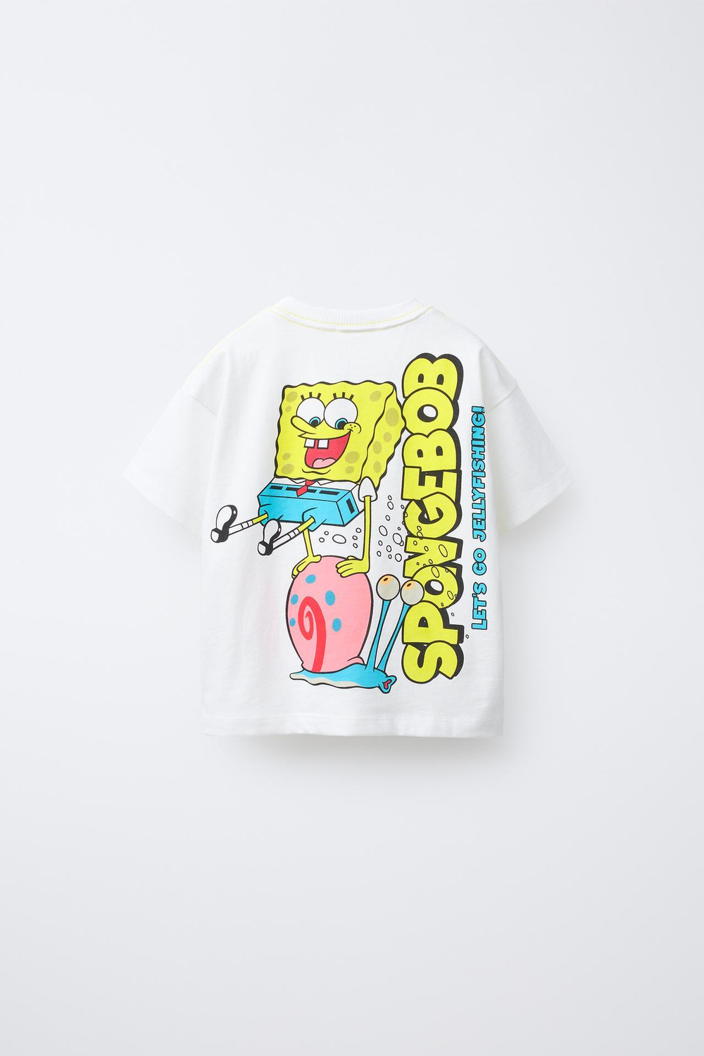 ZARA ФУТБОЛКА С ПРИНТОМ «ГУБКА БОБ» © NICKELODEON, БЕЛЫЙ