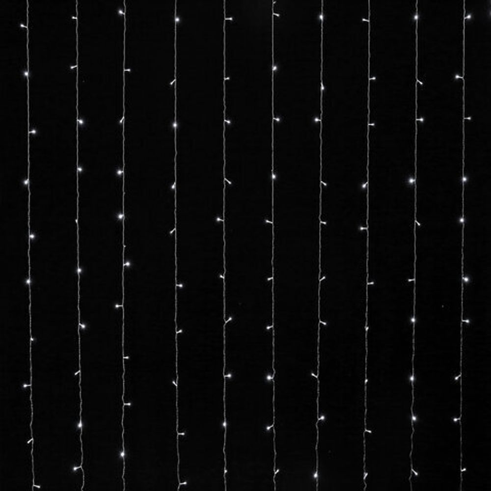 Электрогирлянда-занавес комнатная "Штора" 3х3 м, 196 LED, холодный белый свет, 220 V, ЗОЛОТАЯ СКАЗКА, 591353