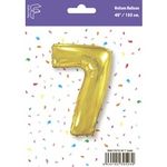 Шар (40"/102 см) Цифра, 7, Золото, 1 шт. в упак.