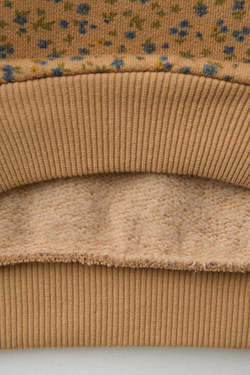 ZARA ТОЛСТОВКА С ЦВЕТОЧНЫМ ПРИНТОМ И КРУЖЕВНЫМ КАРМАНОМ, ОХРА