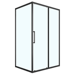 Душевое ограждение Loranto 120x90x190 раздвижная дверь, универсальная, прозрачное стекло 6 мм, профиль черный матовый (CS-AB02B-129)