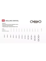 Вертлюг рыболовный Rolling Swivel BN уп по№10 30LB (10шт)