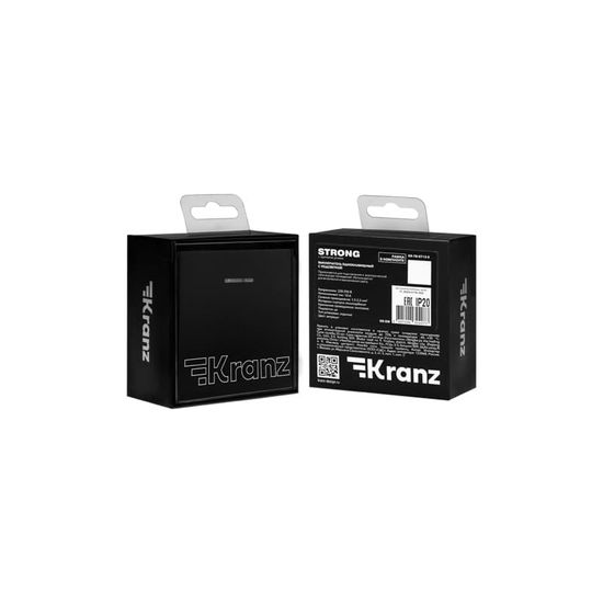 Выключатель STRONG 1 кл перекрестный (переключатель) с подсветкой 10А с/у антрацит KRANZ