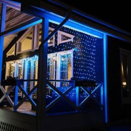 Гирлянда "Сеть" 2,5х2,5м, черный ПВХ, 432 LED Белые/Синие