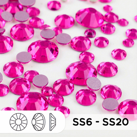 Стразы mix ss6-ss20 Fuchsia