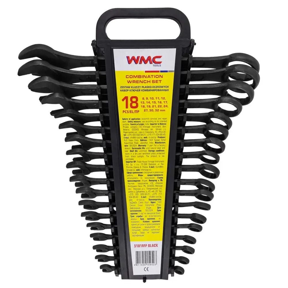 Набор ключей комбинированных 18пр. WMC TOOLS WMC-5181MP Black