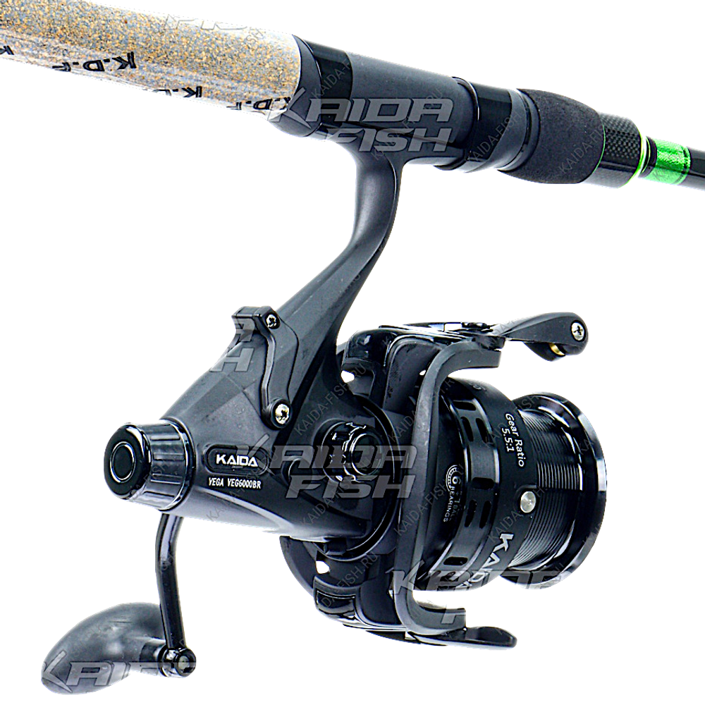 Катушка с байтранером Kaida Vega 4000BR #bb6+1 5.5:1 0.22/0.25/0.28мм-220/170/130м 440г