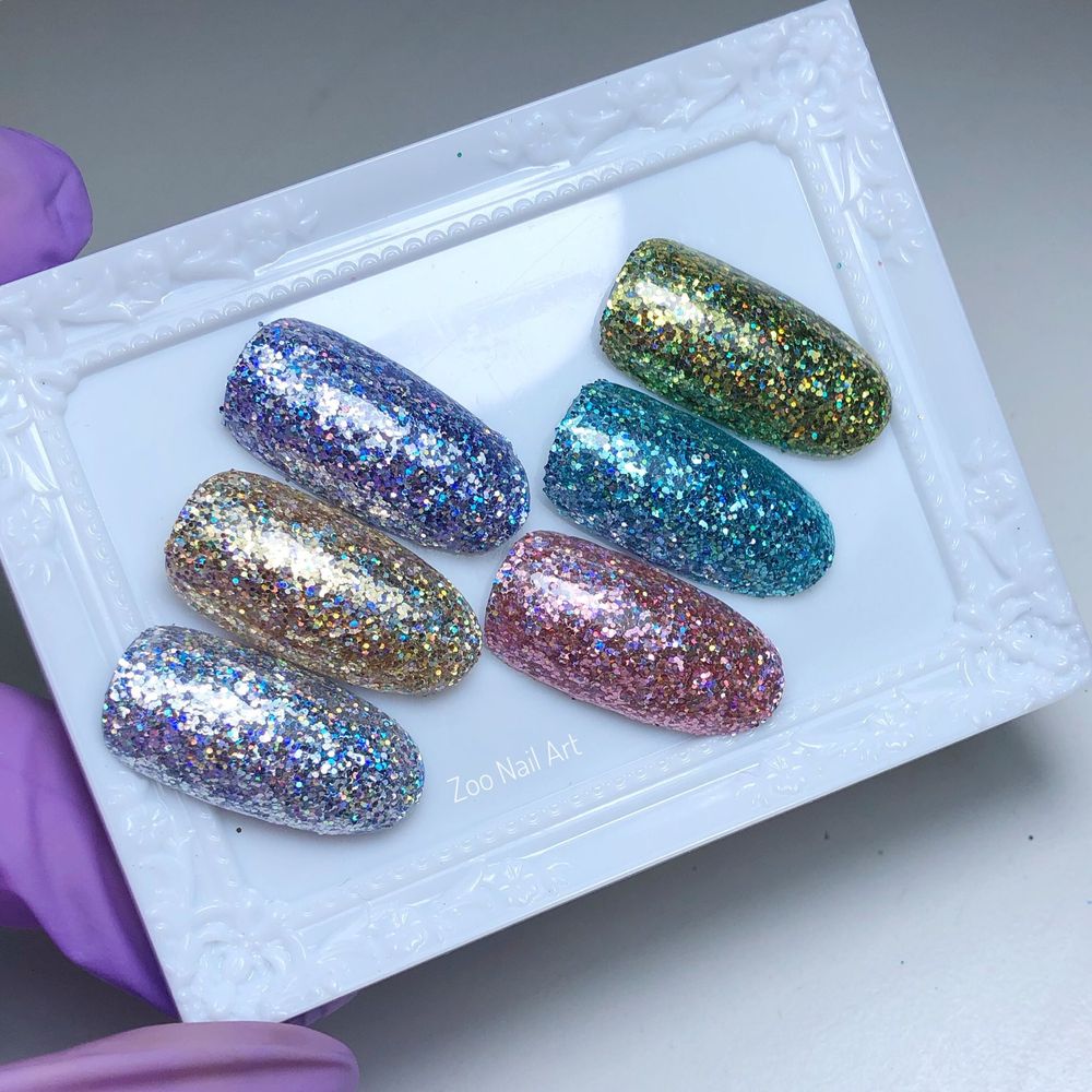 Zoo nail Глиттер голографический Магия Блеска 1247 розовый, 2гр