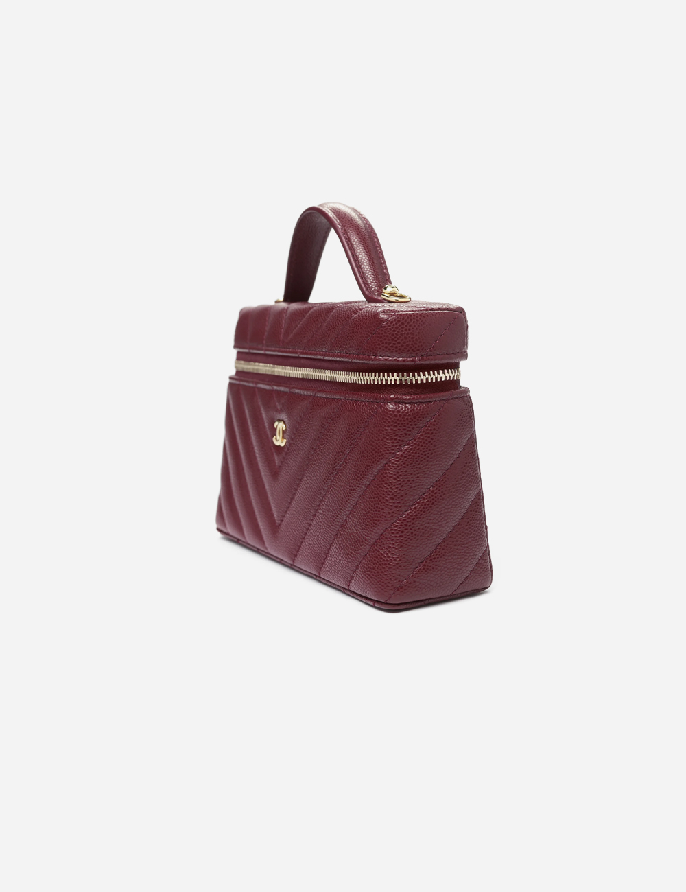 Сумка Chanel Vanity with chain Grained Shiny Calfskin & Gold-Tone Metal "Dark Burgundy"