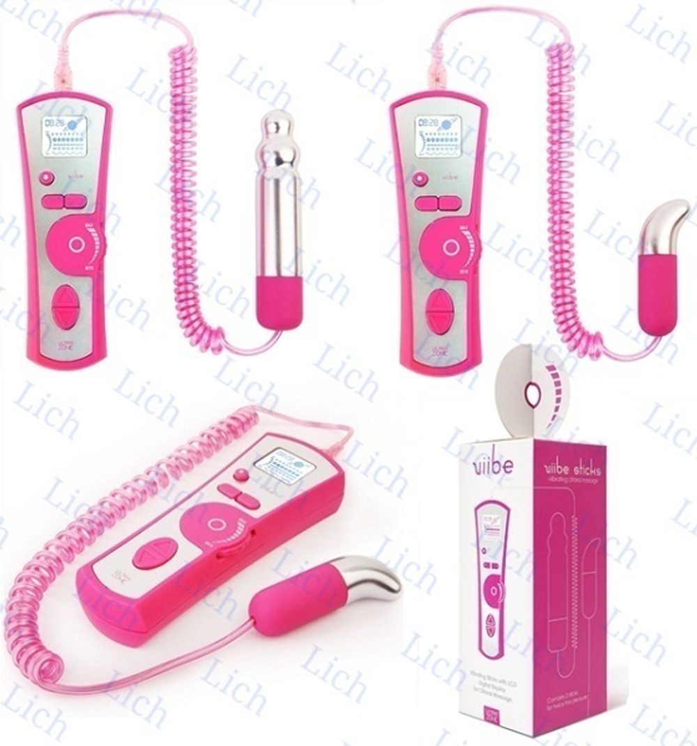 Вибромассажер  VIIBE  с 2 насадками, пультом управления и подсветкой ЖК- экрана