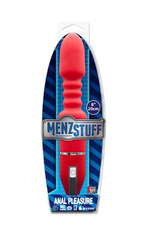 Красный анальный вибромассажёр MENZSTUFF ANAL PLEASURE VIBE - 20 см. (Цвет: красный)