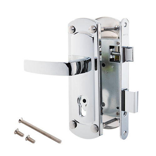 Замок врезной с ручкой на планке 1425 CR Apecs