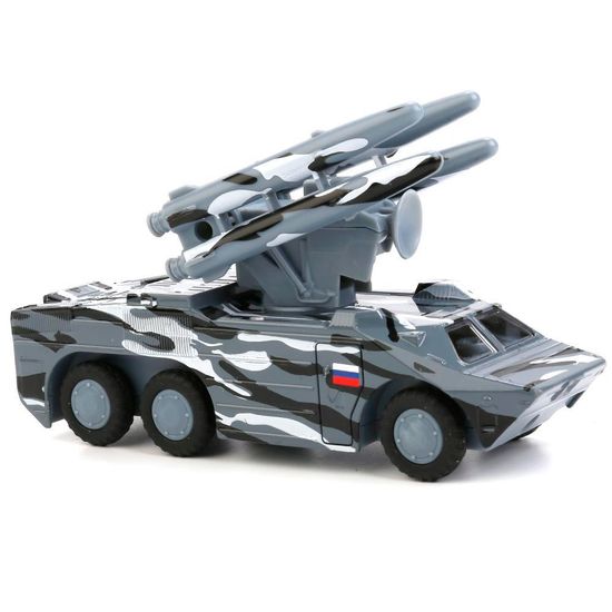 Машина металл рк оса, 15 см, дверь, подвиж. дет., инерц., сер.камуф., кор. Технопарк 