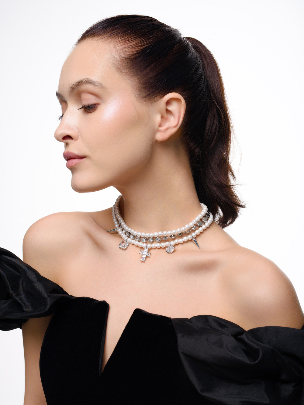 Чокер "Delicacy Shine" cotton pearl White