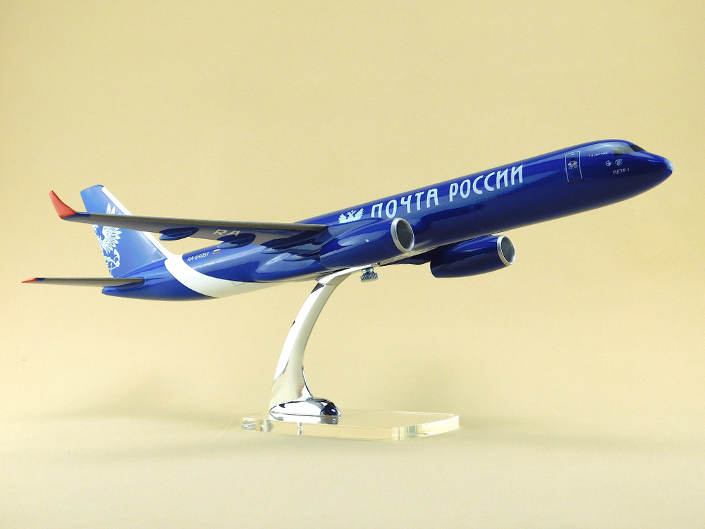 Модель самолета Ту-204-100С (М1:100, Почта России, Петр I)