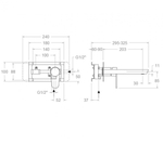 Встраиваемый смеситель для раковины ALEXIA 362001GR графит