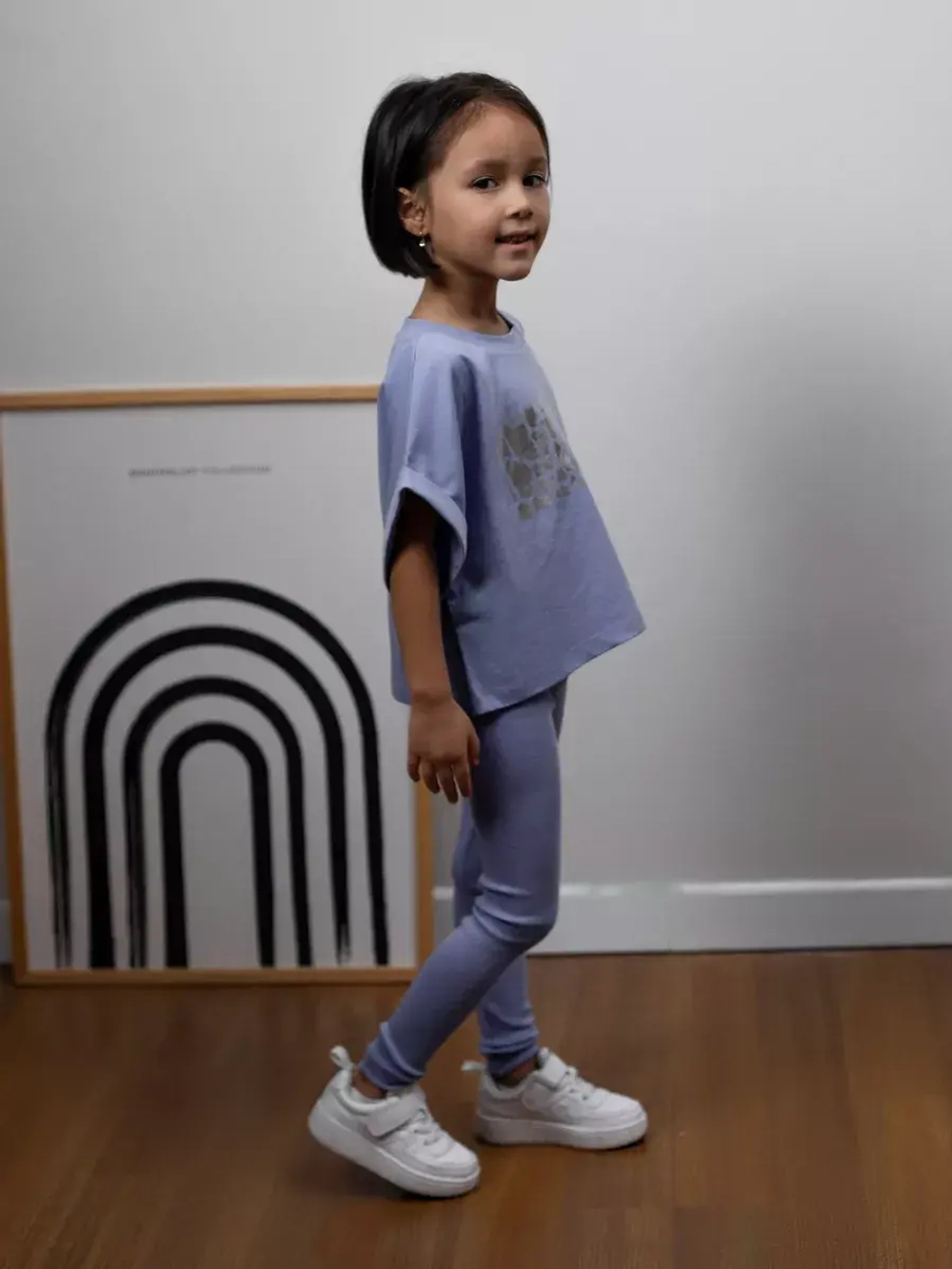 Футболка детская оверсайз укороченная с принтом