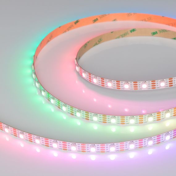 Светодиодная лента Arlight 12W/m 60Led/m 5060SMD разноцветная 5M SPI-B60-10mm 5V RGB-PX1-BPT 037855
