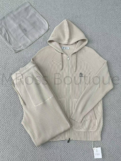 Бежевый мужской спортивный костюм Brunello Cucinelli