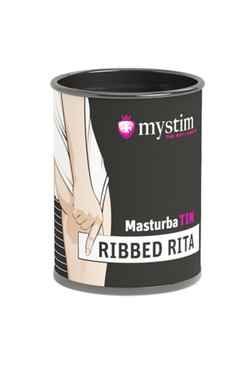 Мастурбатор Mystim MasturbaTIN Ribbed Ritay, TPE, белый, 4,5 см