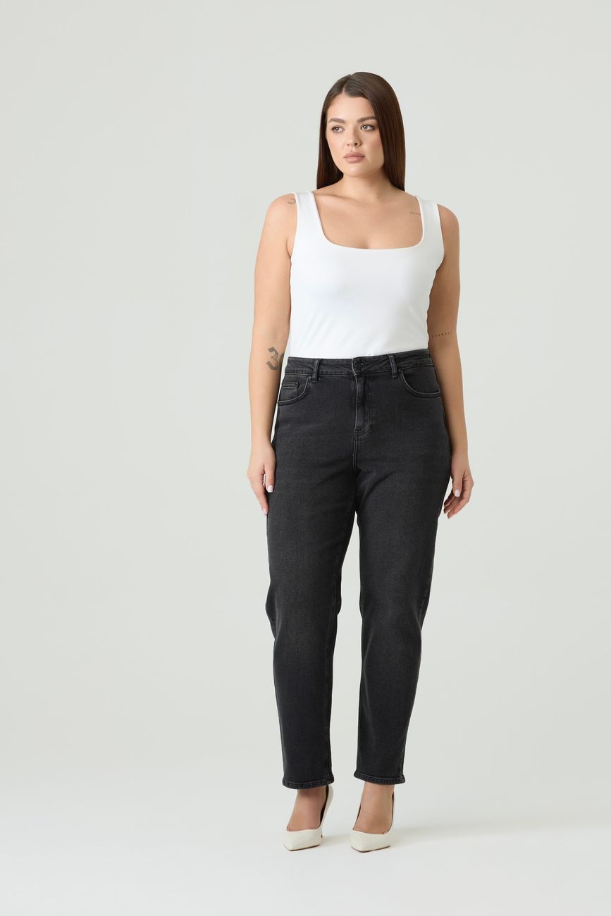 Джинсы Mom fit, черный