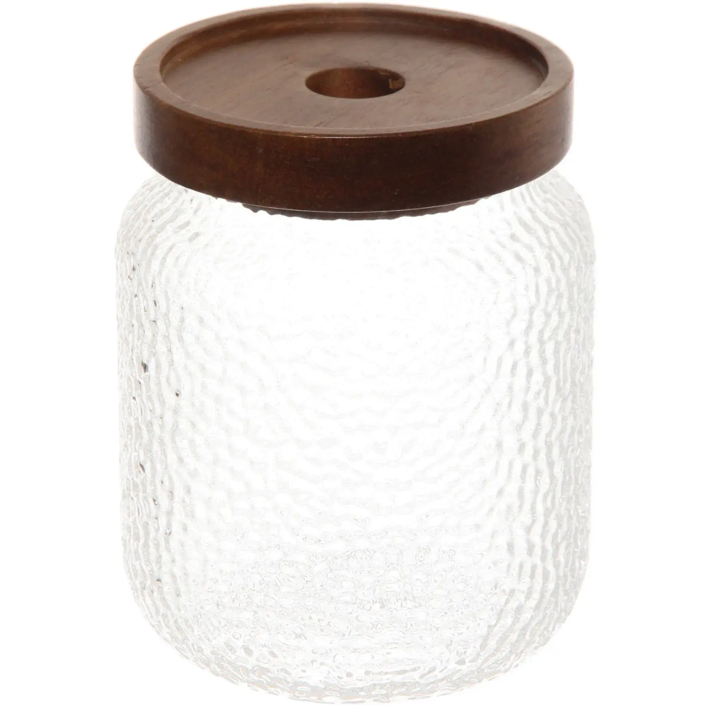 Банка для продуктов стеклянная 500мл «ICE» с крышкой из акации