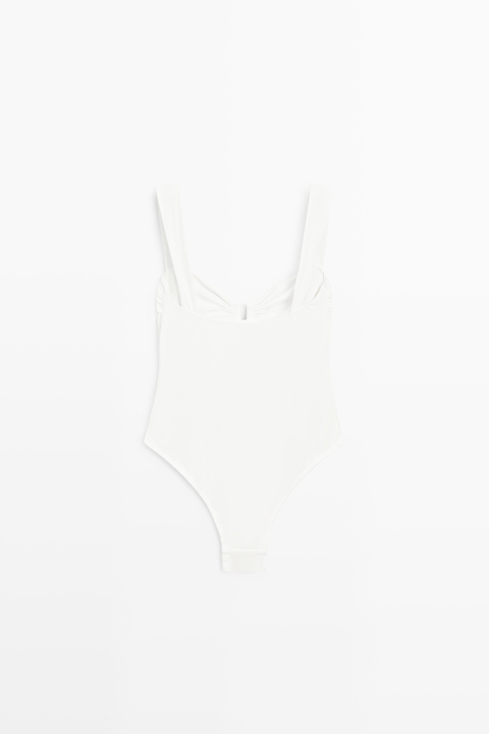 Massimo Dutti Купальник со сборками, белый