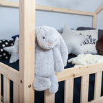 Кровать-домик Чайн 90х200 из сосны с основанием и бортиками, регулируемая по высоте, в натуральной отделке