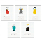 Тетрадь А5 12л., крупная клетка, Канц-Эксмо, скрепка, мелованный картон, "Воо!, 5 дизайнов