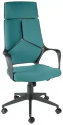 Кресло офисное IQ (black plastic blue) черный пластик голубая ткань