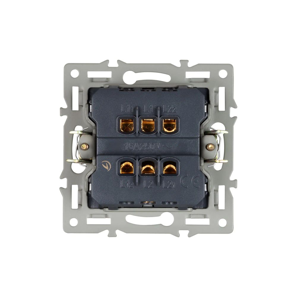 Механизм выключателя одноклавишный перекрёстный SWT-MKX1-PL-GR (250V, 16A) (Arlight, -) 043720