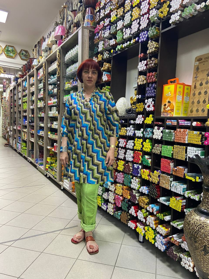 Блузка-туника с глубоким вырезом "Зигзаги", Хлопок 161303