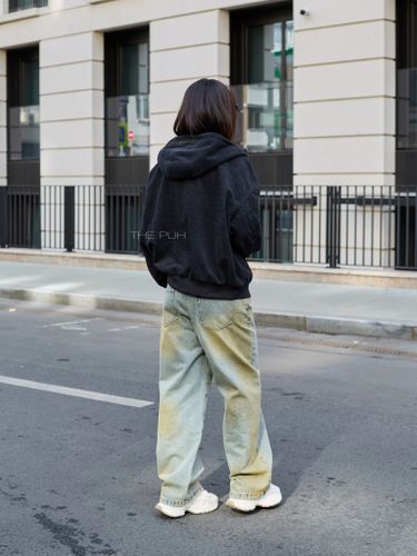 Черная флисовая куртка-худи