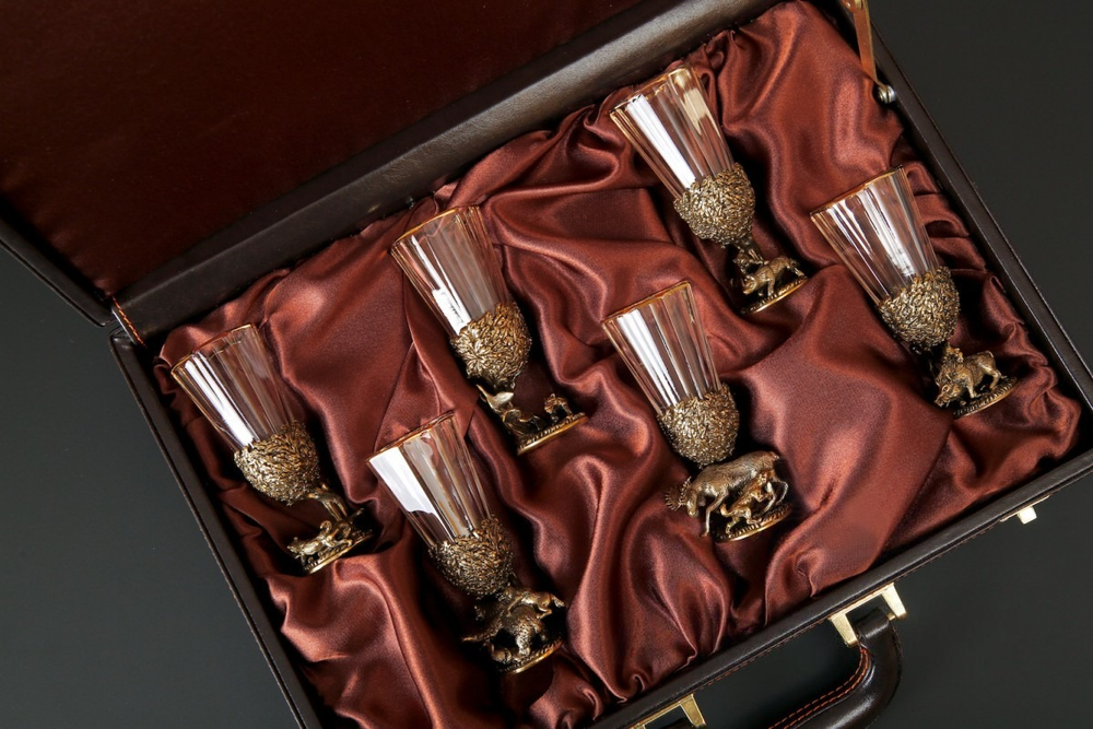 Набор лафитников "Русский Лес" 6 шт. в подарочном футляре