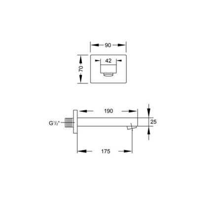 Steinberg Серия 120 Излив для раковины или ванны, выступ 175мм, хром 120 2300