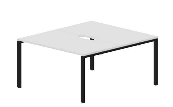 Составной стол Strike на 2 рабочих места 1380х1566х750мм (2 эргономичных выреза)