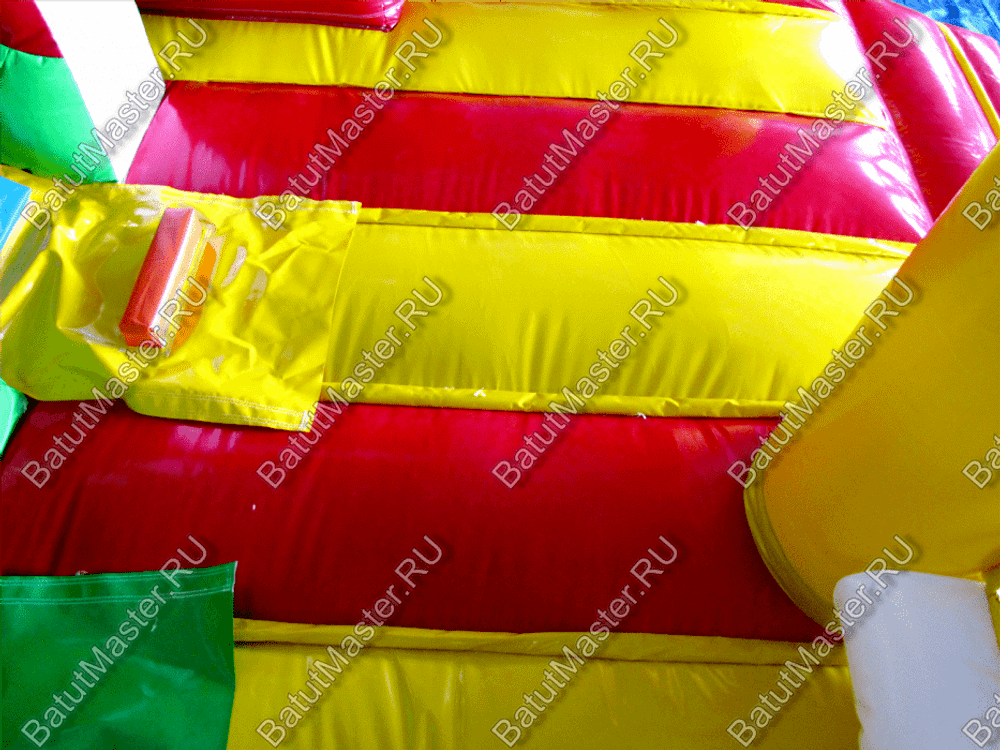 Коммерческий батут "Белый клык" с механизированной головой, цвет красно-желтый, 6*5*4 м