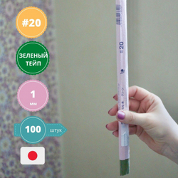 Проволока для рукоделия японская №20 (зеленый тейп,100 шт) / Проволока для цветов японская в зеленой тейп ленте