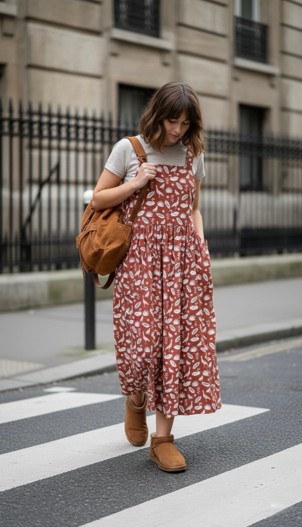 Платье-сарафан с принтом