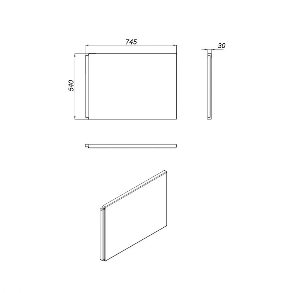 Панель для ванны боковая VIRGO 75 белый