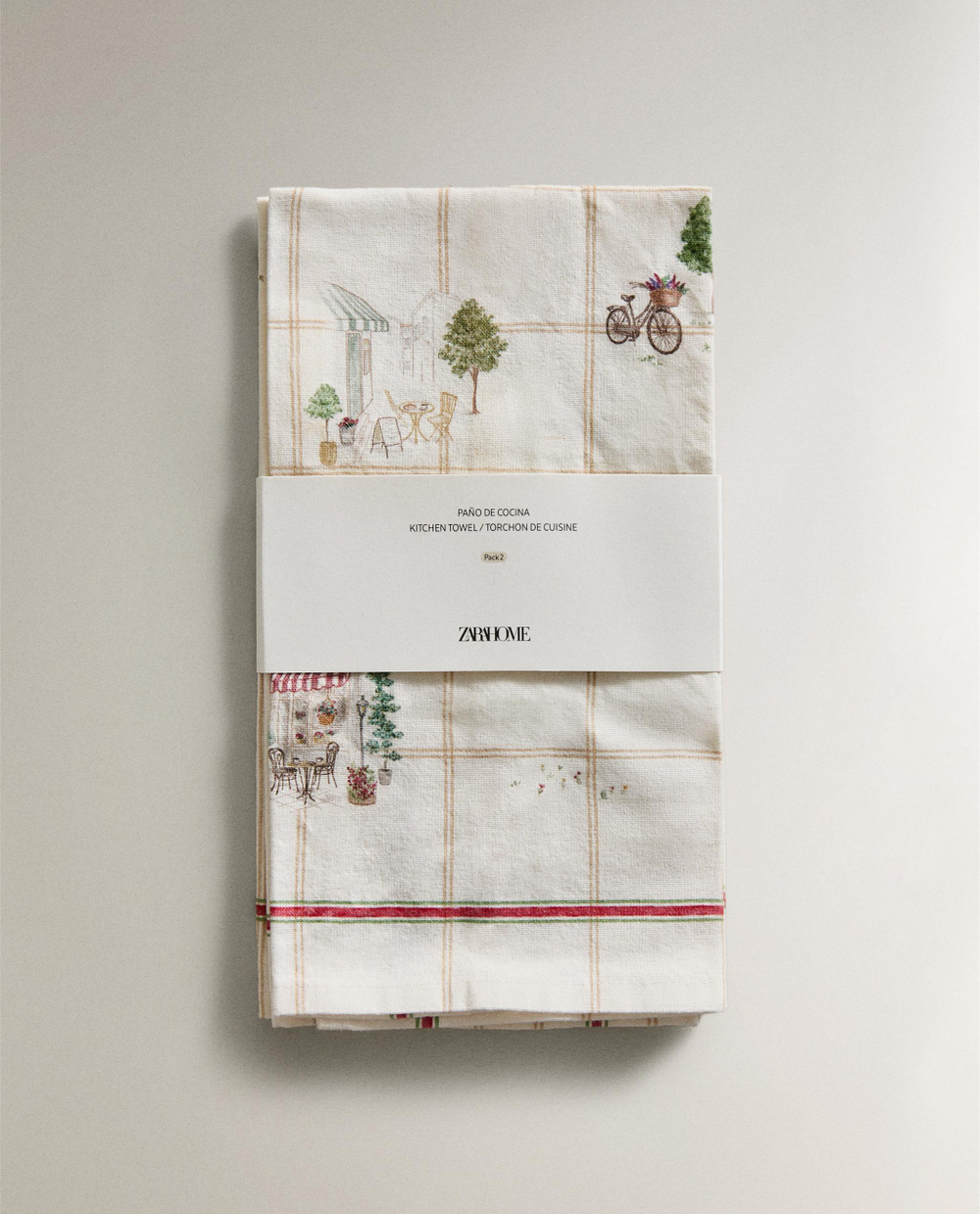 Zara Home кухонное полотенце из хлопка, цветочный мотив, 60 40 см (комплект 2 шт.) · 7290/026