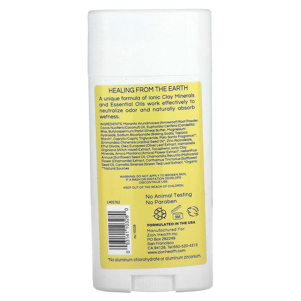 Zion Health, Bold, Claydry, дезодорант, пало санто, 80 г (2,8 унции)