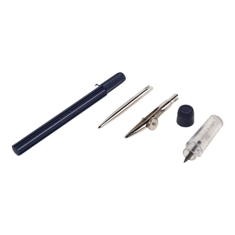 Готовальня 5 предм: циркуль,стержень графитовый,восьмиуг.столб,пласт.футляр