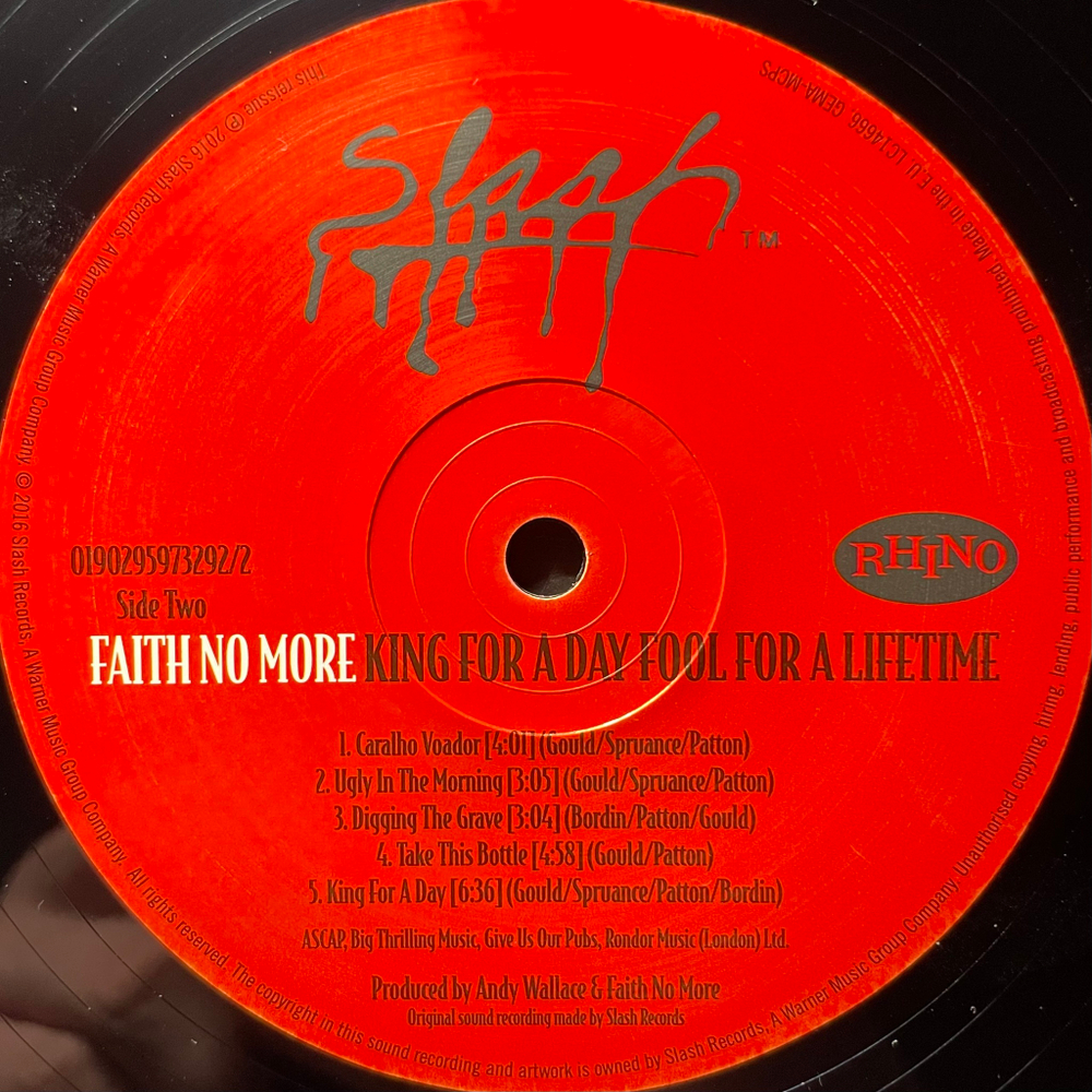 Faith No More ‎– King For A Day Fool For A Lifetime 2LP (Европа 2019г.)